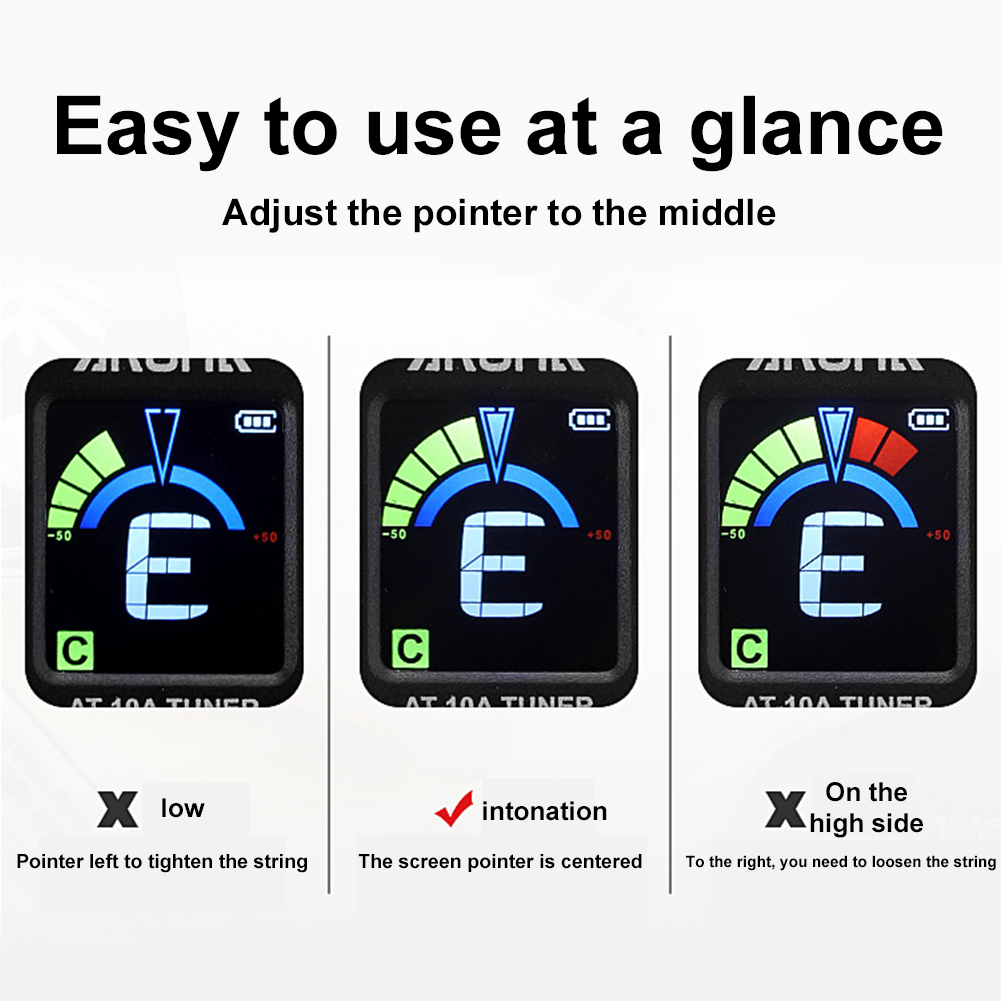 Guitar Tuner Clip - Afinador de Guitarra 3 em 1