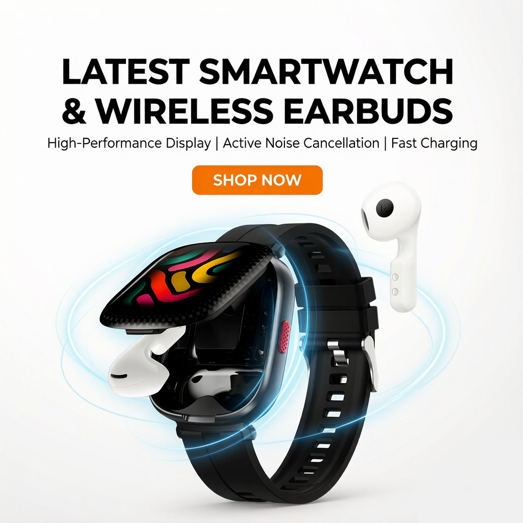 Audio Music Track - Smartwatch com Fones de Ouvido Bluetooth,