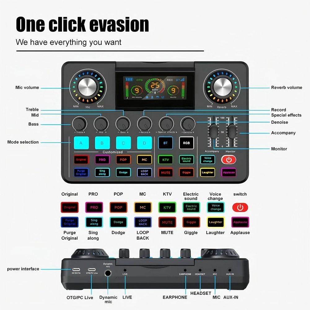 Audio Music Changer - Mixer de Áudio A20I, Placa de
