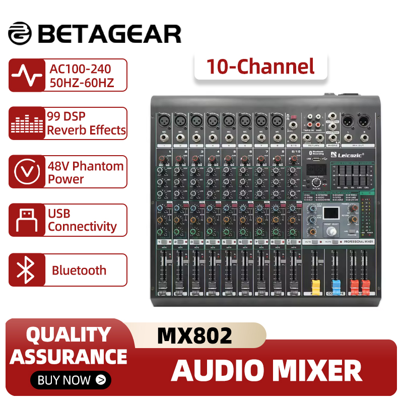 Audio And Music Mixer - Leicozic mixing console mx802 10 canais