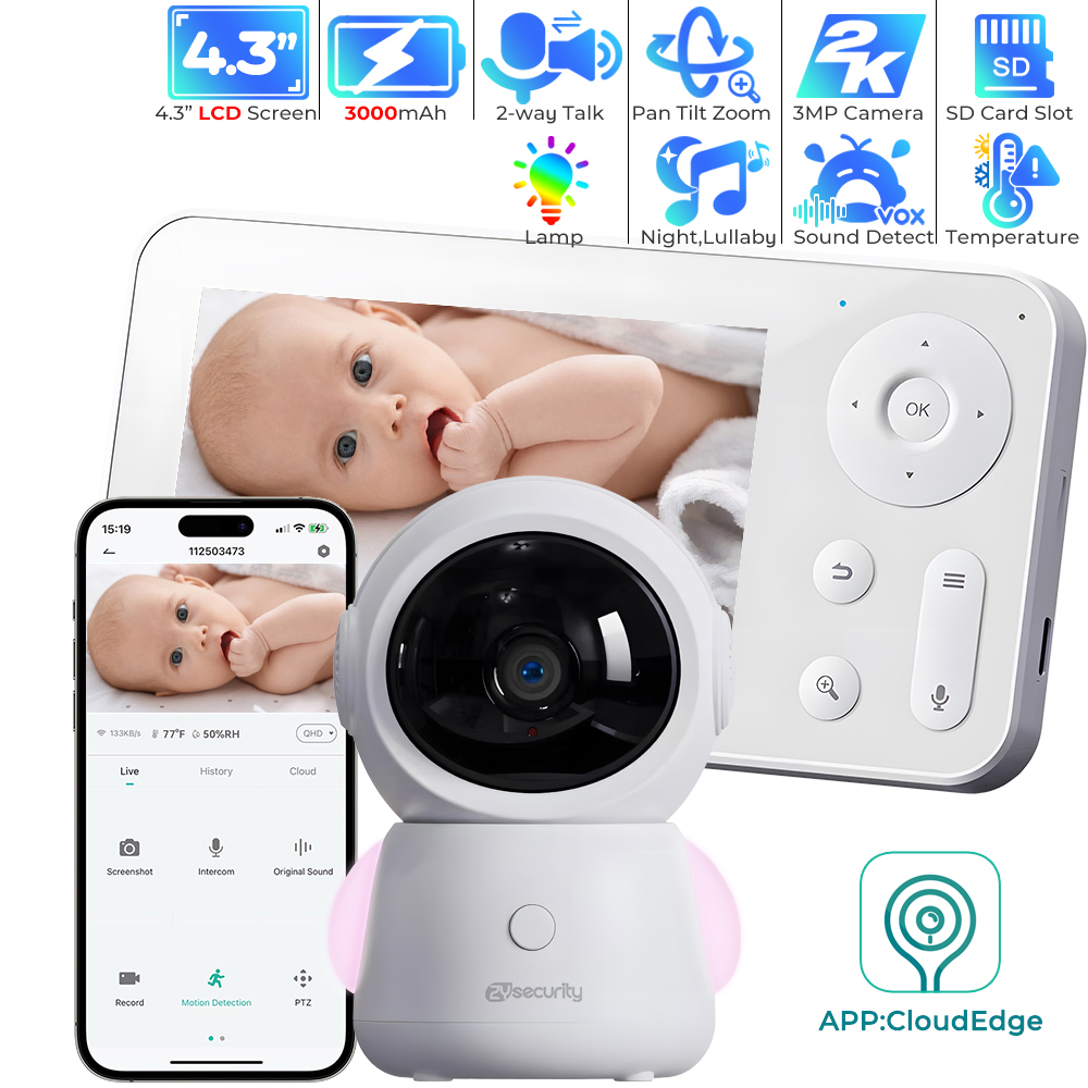 Audio Music Track - 2K Monitor de bebê Wi-Fi Via