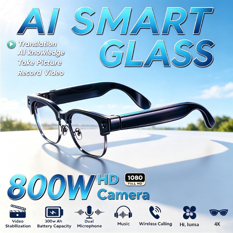 Audio Music Ai - Óculos Inteligentes HD de 800W para