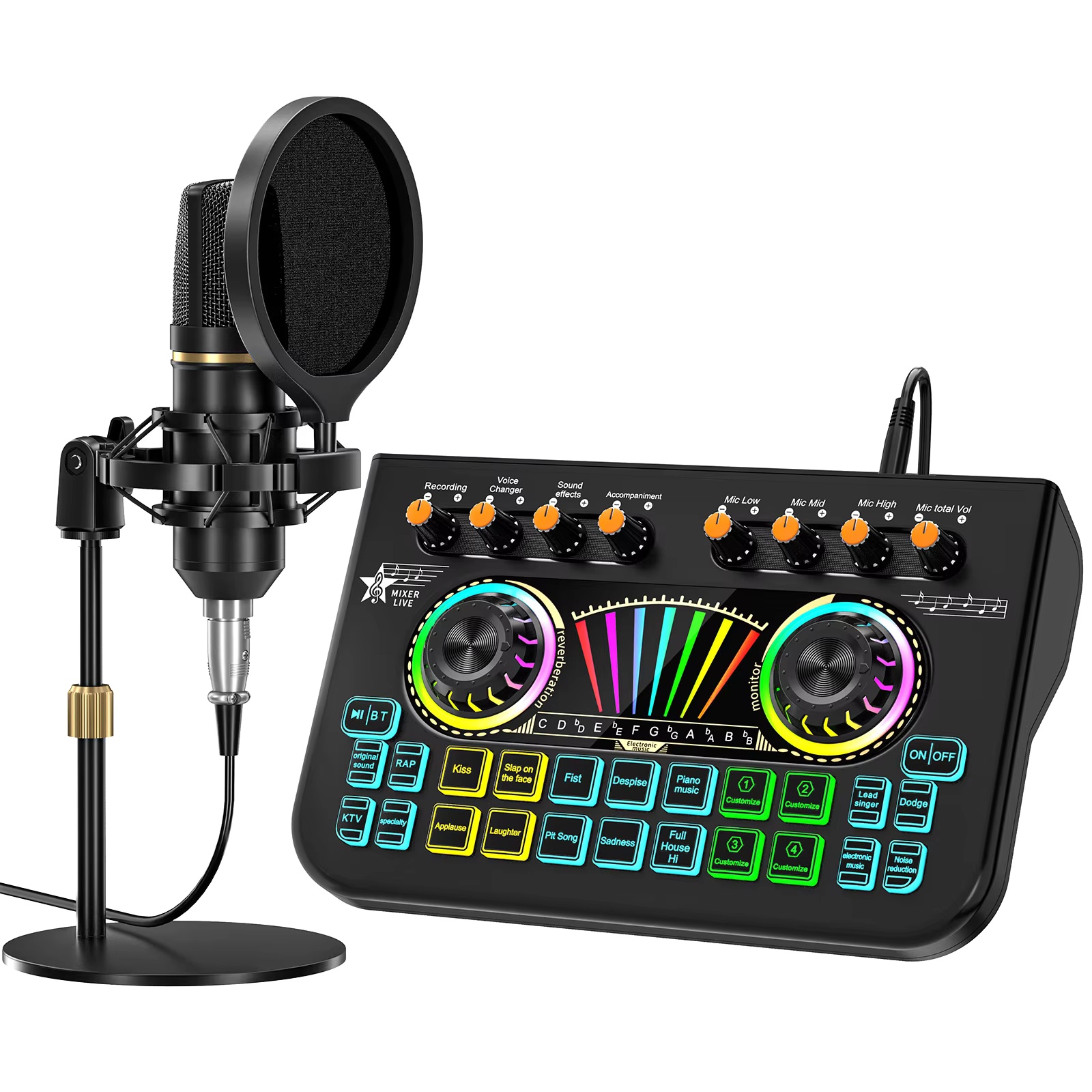 Audio And Music Mixer - Kit de Microfone para Podcast Tenlamp