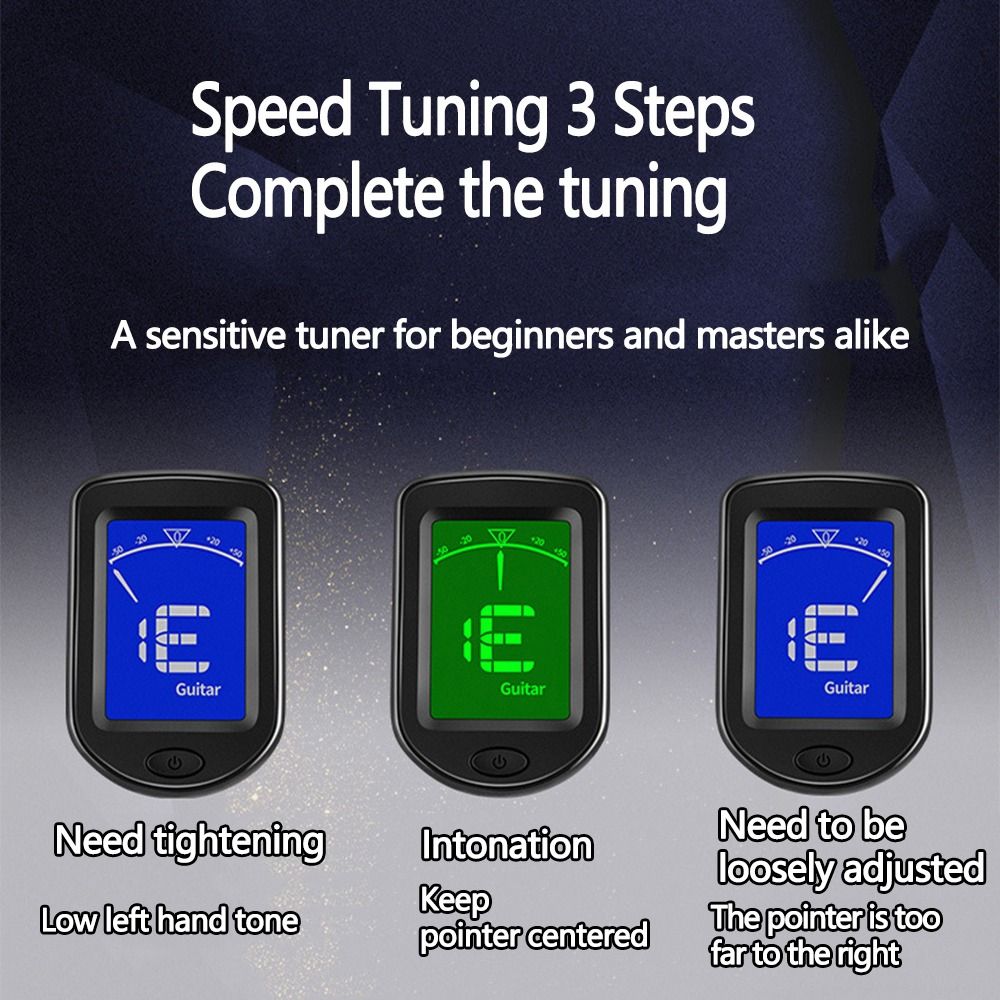 Guitar Tuner Clip - Afinador de Guitarra Portátil com Tela