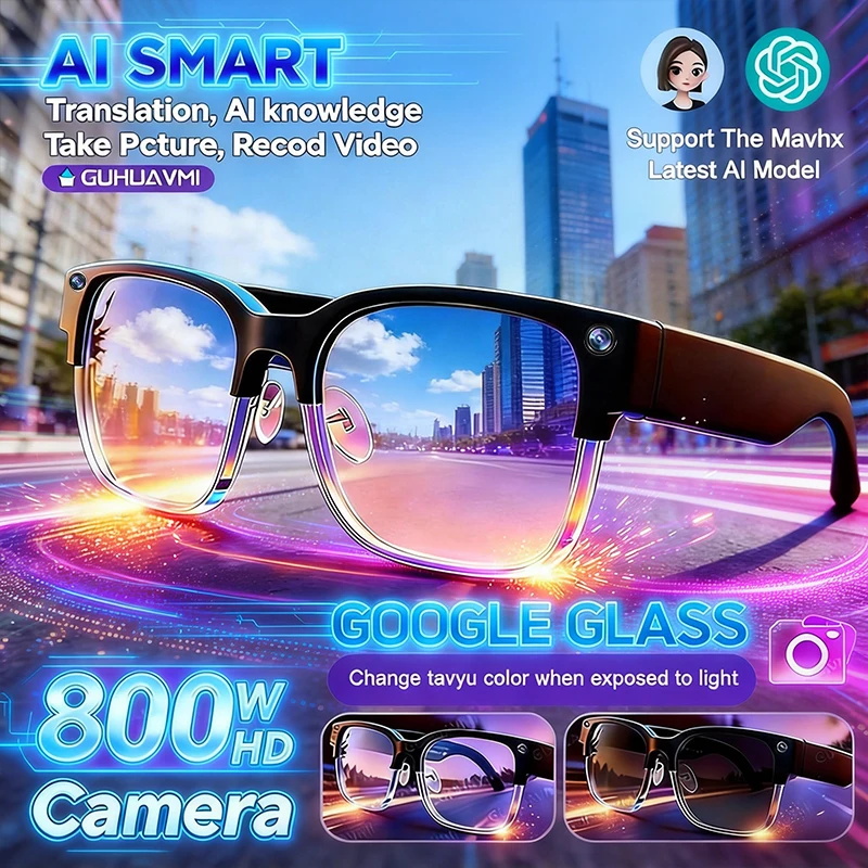 Audio Music Recording - Óculos Inteligentes 2026 Novos com Câmera
