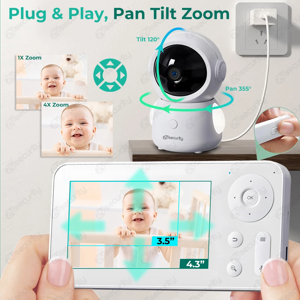 2K Monitor de bebê Wi-Fi com t - Audio Music Track avaliação e preço
