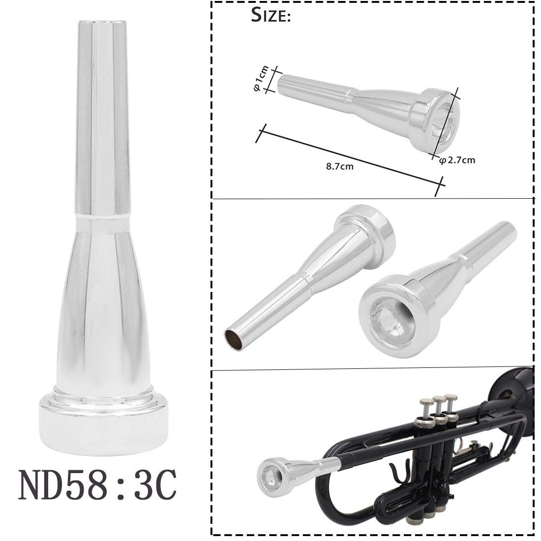 SLADE Instrumento de Latão Tro - Trombone Mouthpiece avaliação e preço
