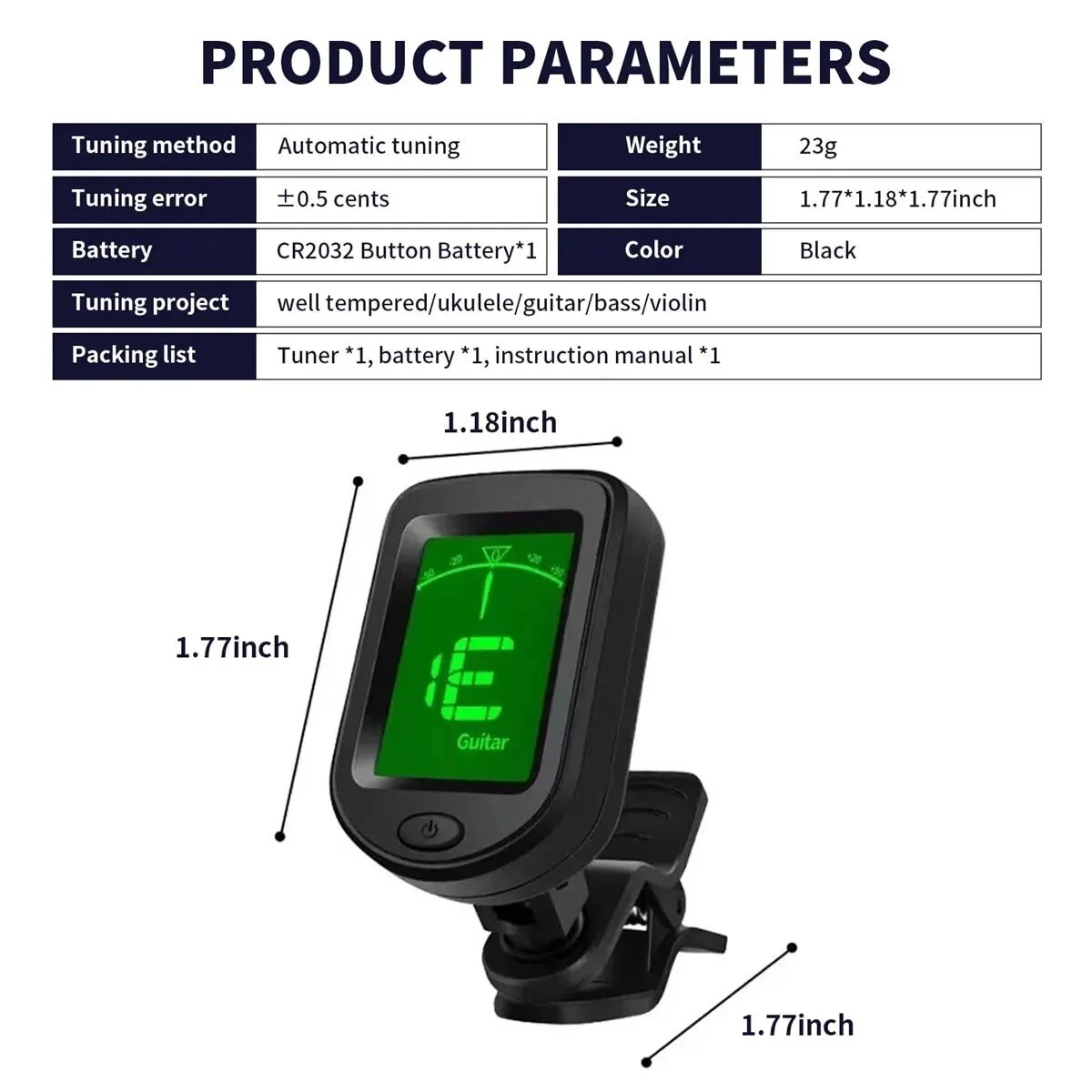 Sintonizador digital LCD para  - Guitar Tuner Clip avaliação e preço