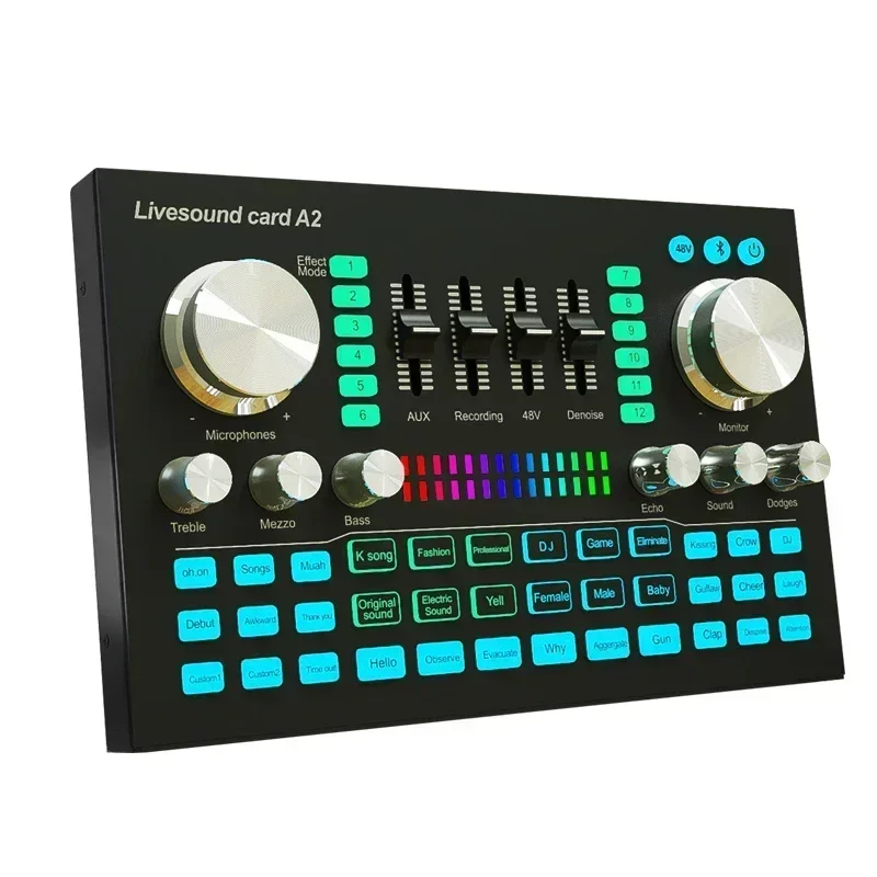 A2 placa de som ao vivo placa  - Audio Music Volume avaliação e preço