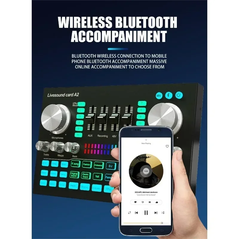 A2 placa de som ao vivo placa  - Audio Music Volume avaliação e preço