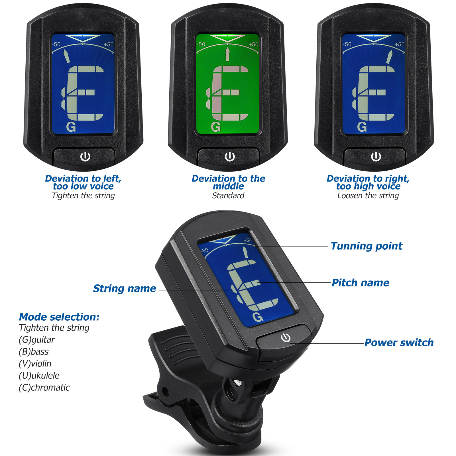 Eno Et-33 Mini Afinador Digita - Guitar Tuner Clip avaliação e preço