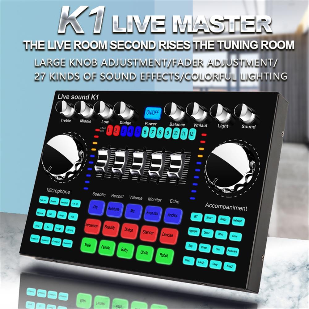 Mixer de Áudio K1, Placa de So - Audio Music Changer avaliação e preço